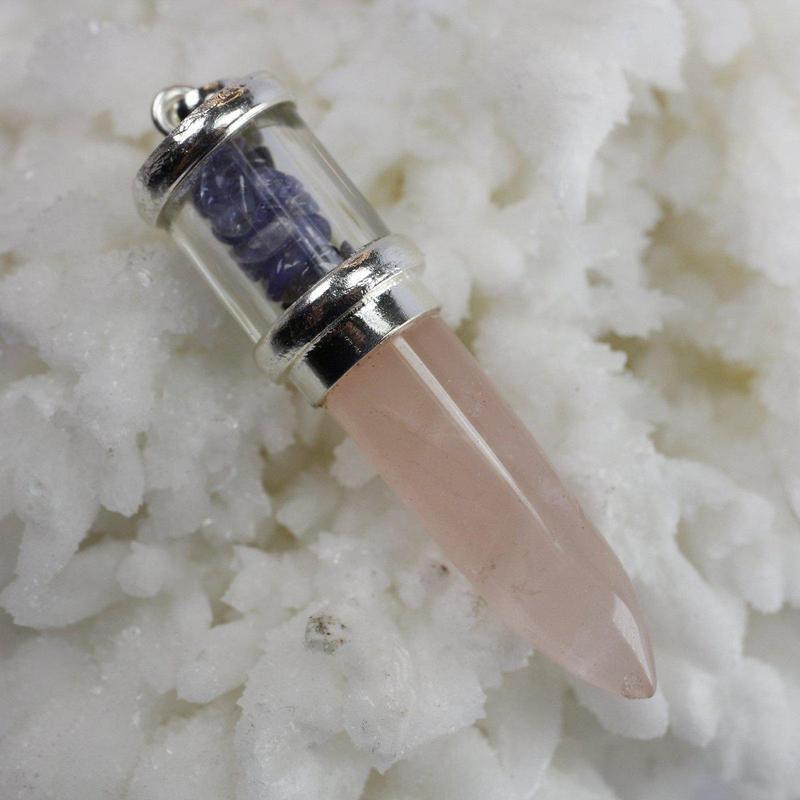 Unisex Gemstone Bullet Pendants || White Metal-Nature's Treasures