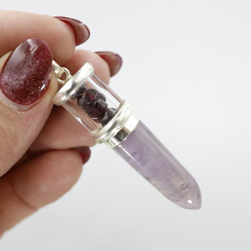 Unisex Gemstone Bullet Pendants || White Metal-Nature's Treasures