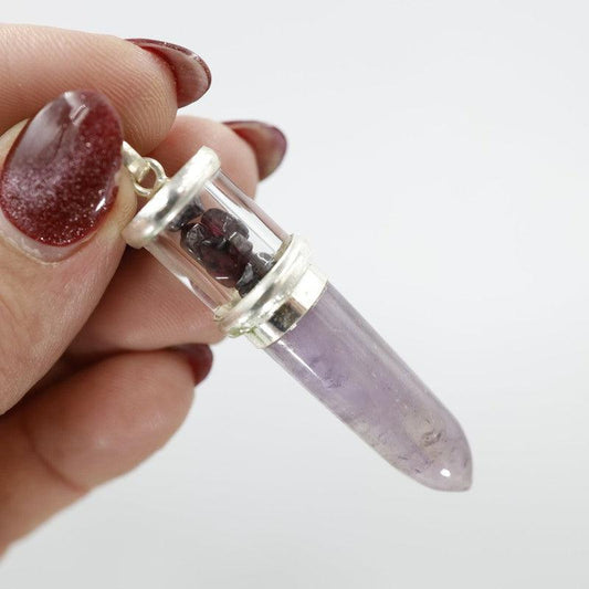 Unisex Gemstone Bullet Pendants || White Metal-Nature's Treasures