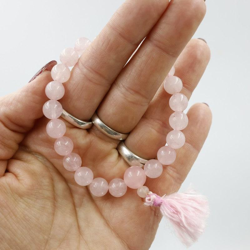 Unisex Gemstone Mala Bracelet With Tassel-Nature's Treasures