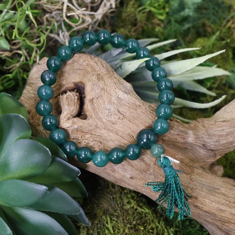 Unisex Gemstone Mala Bracelet With Tassel-Nature's Treasures