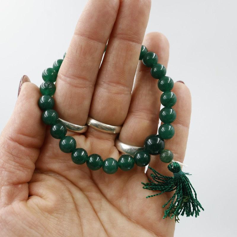 Unisex Gemstone Mala Bracelet With Tassel-Nature's Treasures