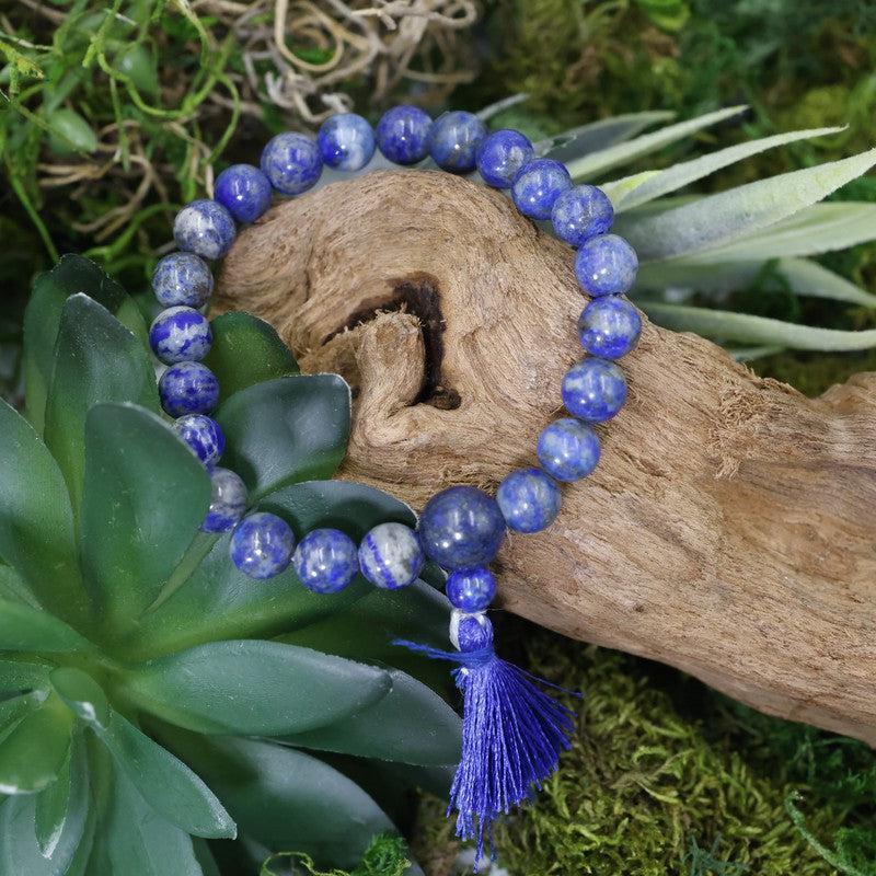 Unisex Gemstone Mala Bracelet With Tassel-Nature's Treasures