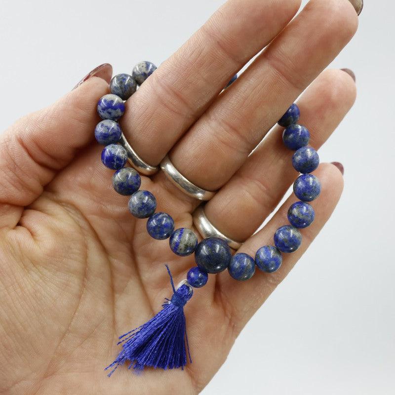 Unisex Gemstone Mala Bracelet With Tassel-Nature's Treasures