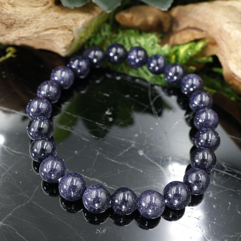 Unisex Gemstone Power Bracelets || Blue Goldstone-Nature's Treasures