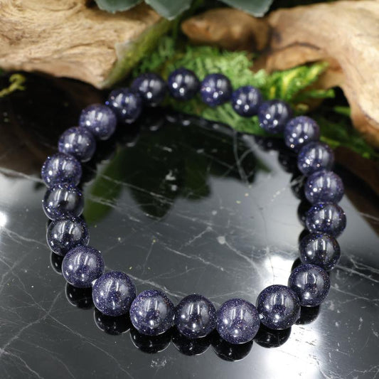 Unisex Gemstone Power Bracelets || Blue Goldstone-Nature's Treasures