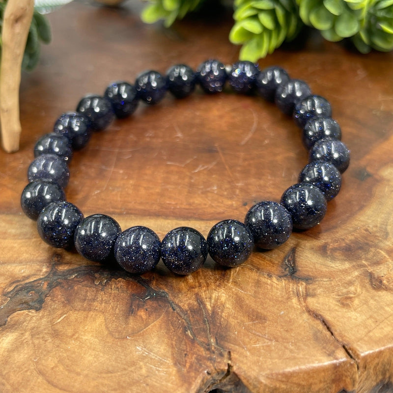 Unisex Gemstone Power Bracelets || Blue Goldstone-Nature's Treasures