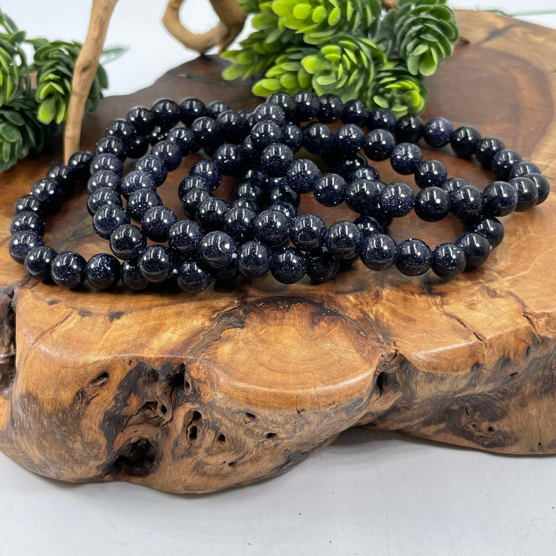 Unisex Gemstone Power Bracelets || Blue Goldstone-Nature's Treasures