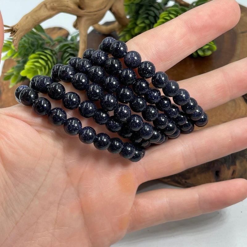 Unisex Gemstone Power Bracelets || Blue Goldstone-Nature's Treasures