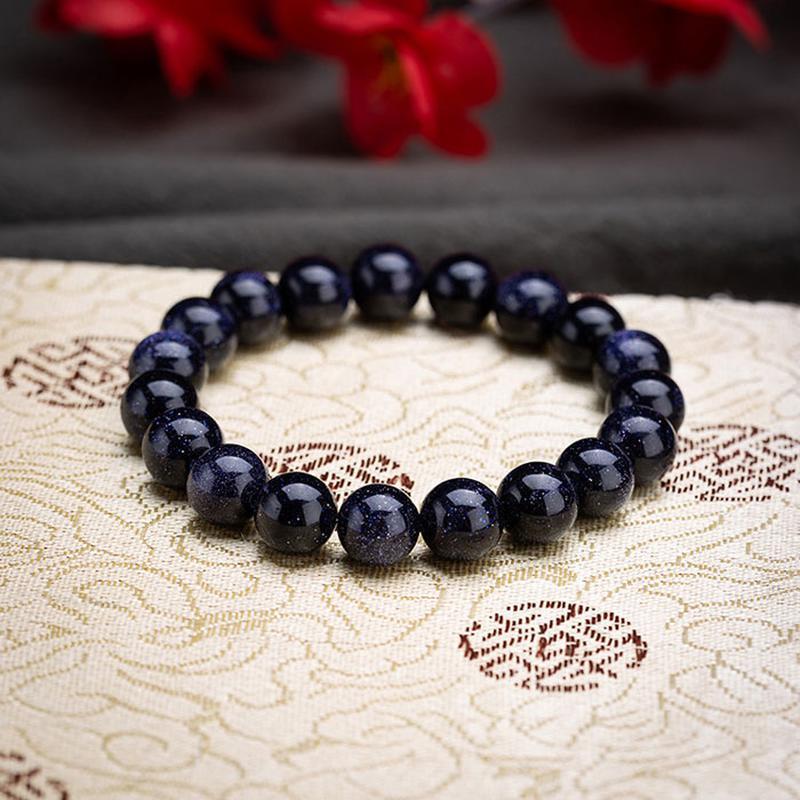 Unisex Gemstone Power Bracelets || Blue Goldstone-Nature's Treasures