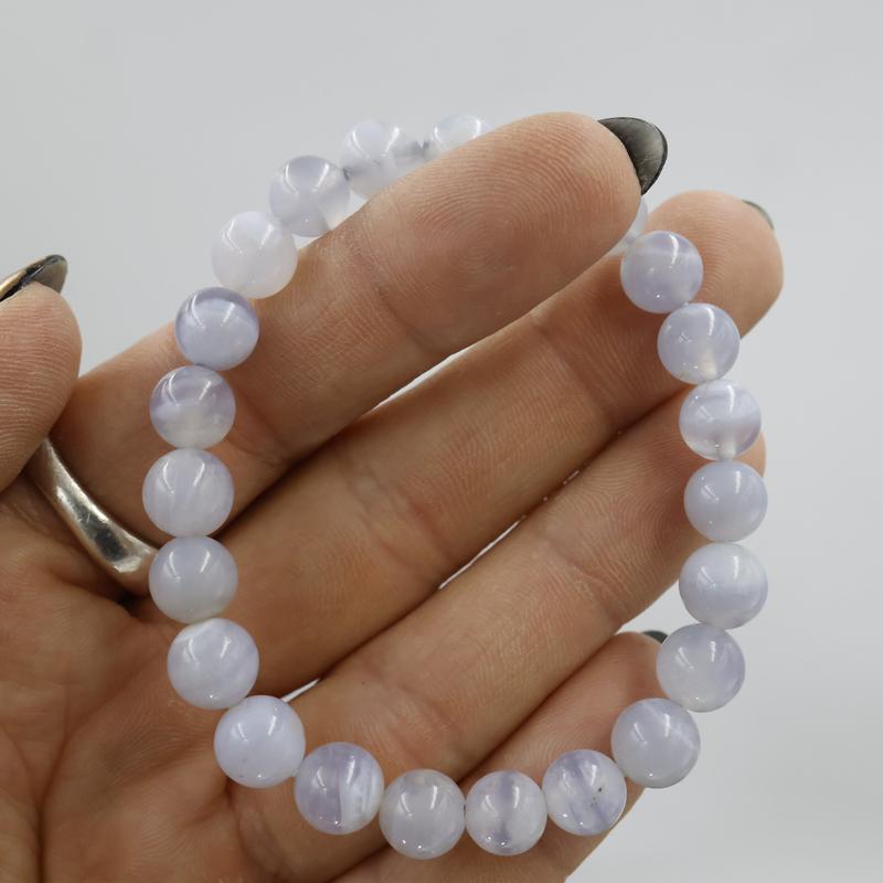 Unisex Gemstone Power Bracelets || Blue Lace Agate-Nature's Treasures