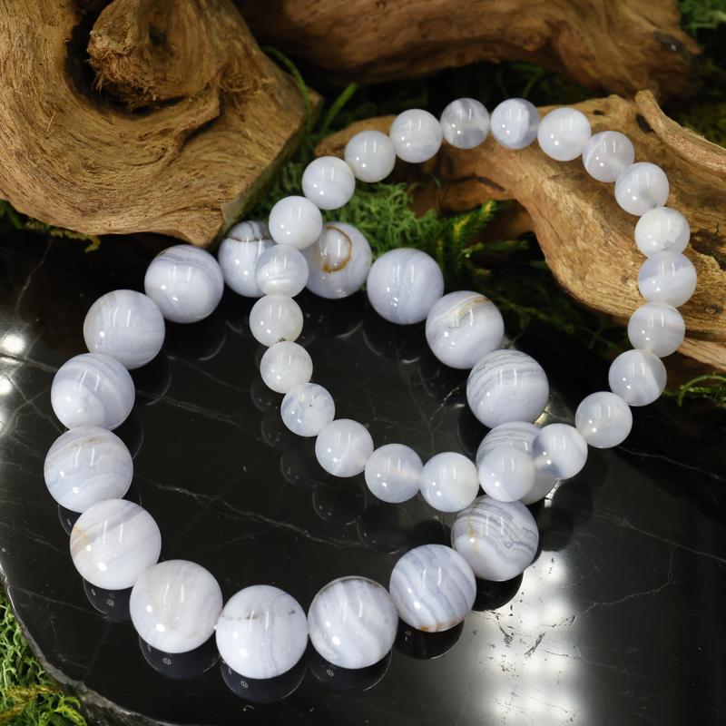 Unisex Gemstone Power Bracelets || Blue Lace Agate-Nature's Treasures