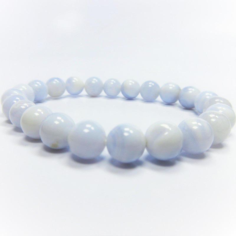 Unisex Gemstone Power Bracelets || Blue Lace Agate