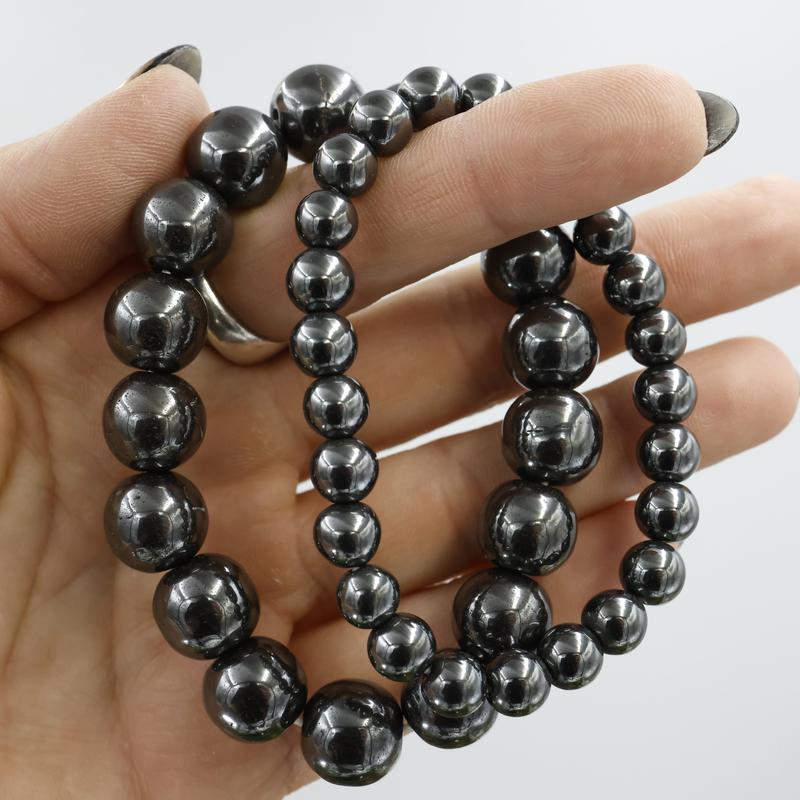 Unisex Gemstone Power Bracelets || Hematite-Nature's Treasures