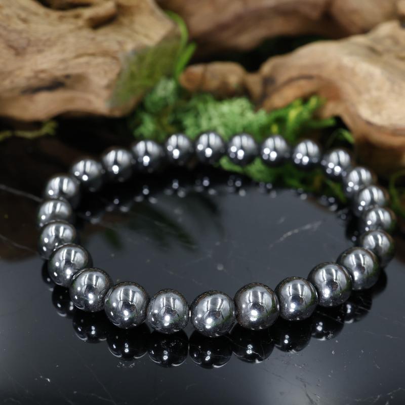 Unisex Gemstone Power Bracelets || Hematite-Nature's Treasures