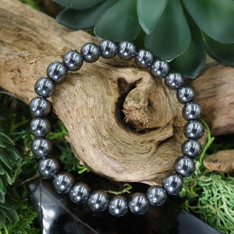 Unisex Gemstone Power Bracelets || Hematite-Nature's Treasures