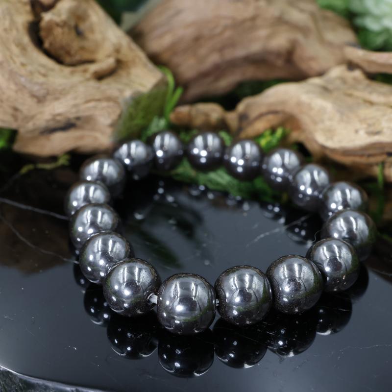 Unisex Gemstone Power Bracelets || Hematite-Nature's Treasures