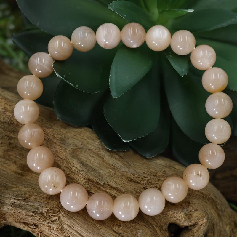 Unisex Gemstone Power Bracelets || Peach Moonstone-Nature's Treasures