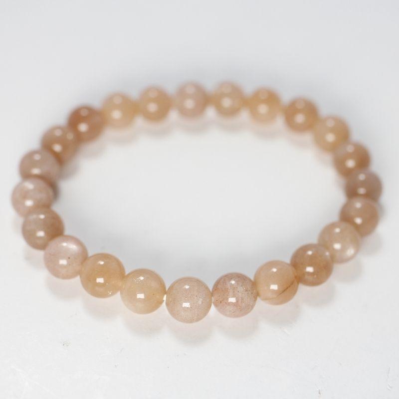 Unisex Gemstone Power Bracelets || Peach Moonstone