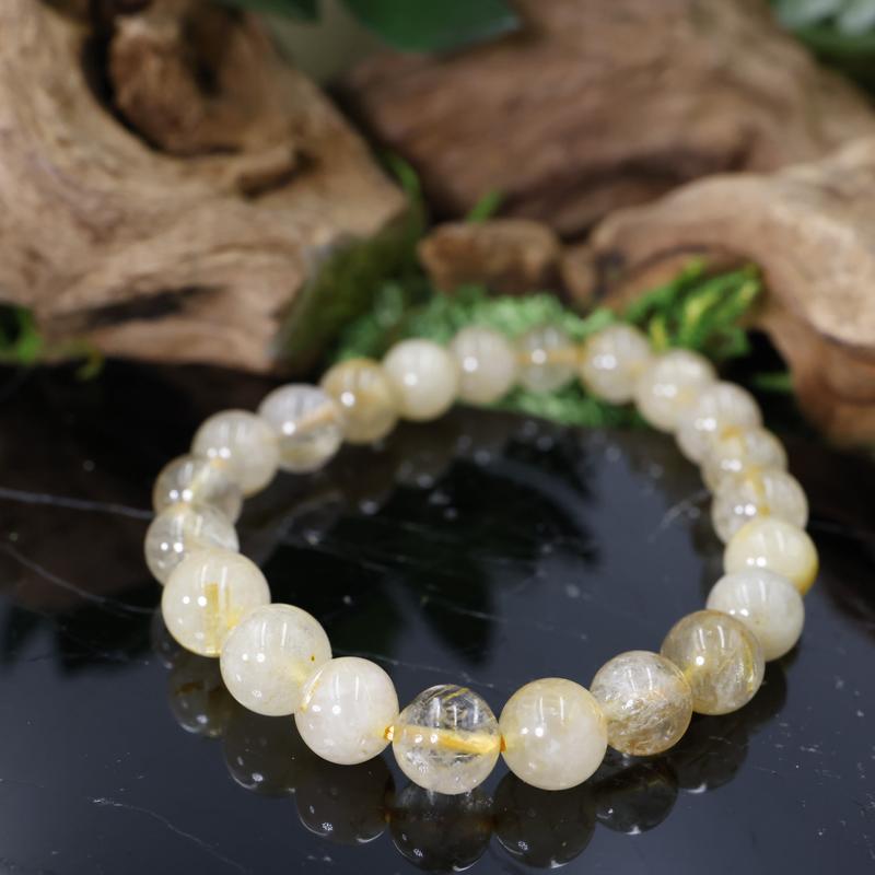 Unisex Gemstone Power Bracelets || Rutilated Quartz-Nature's Treasures