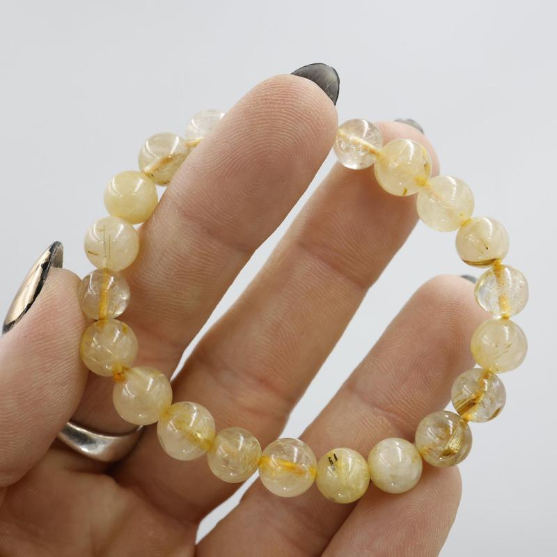 Unisex Gemstone Power Bracelets || Rutilated Quartz-Nature's Treasures