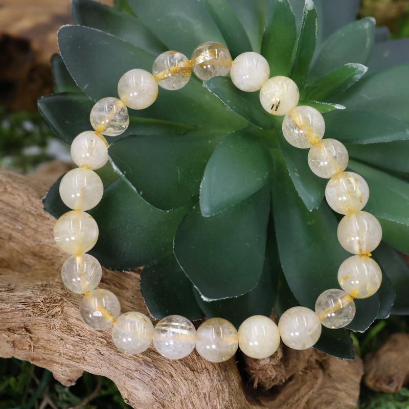 Unisex Gemstone Power Bracelets || Rutilated Quartz-Nature's Treasures