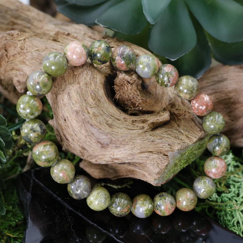 Unisex Gemstone Power Bracelets || Unakite Jasper-Nature's Treasures
