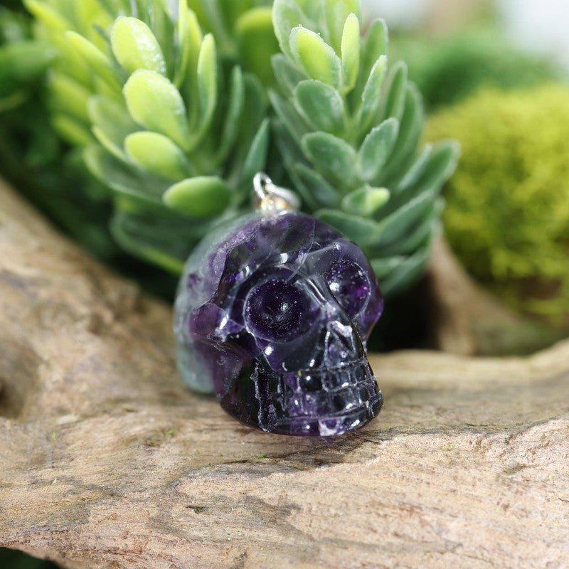 Unisex Gemstone Skull Pendants || .925 Sterling Silver-Nature's Treasures