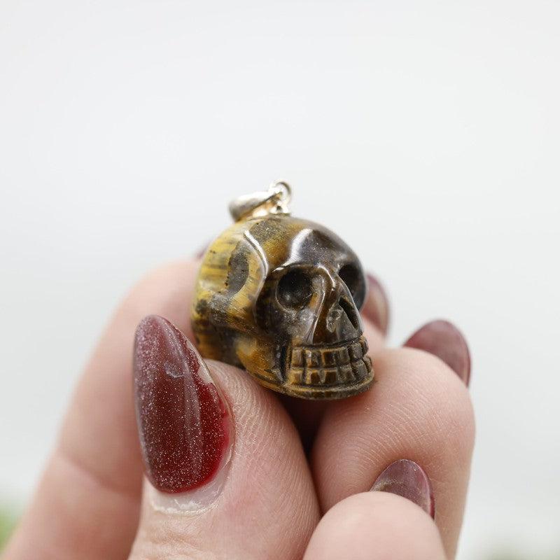 Unisex Gemstone Skull Pendants || .925 Sterling Silver-Nature's Treasures