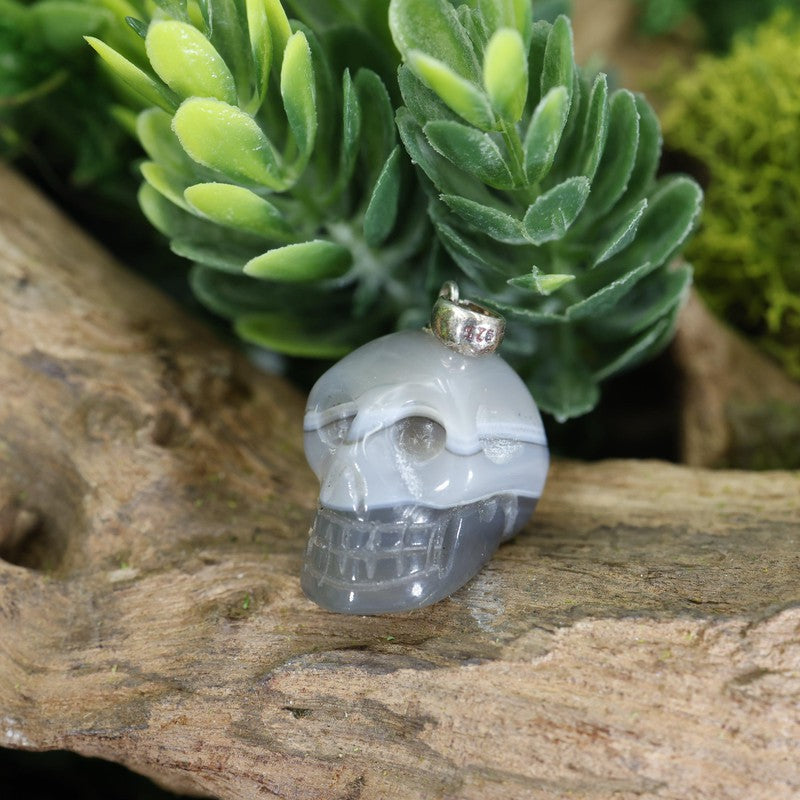 Unisex Gemstone Skull Pendants || .925 Sterling Silver-Nature's Treasures