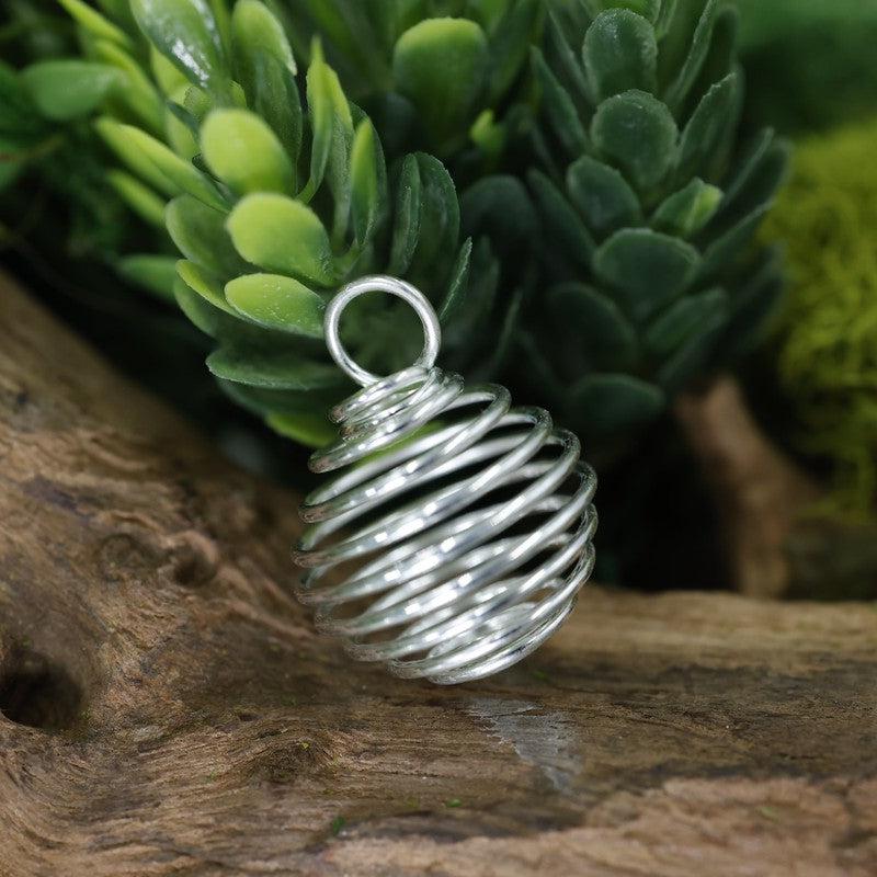Unisex Gemstone Spiral Cage Pendants-Nature's Treasures