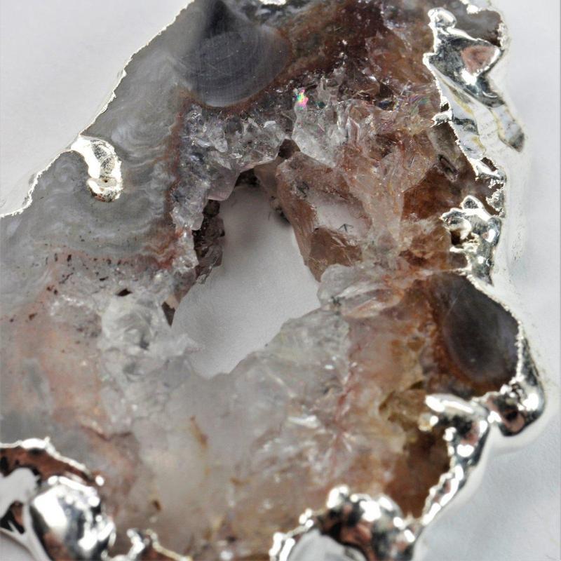 Unisex Geode Agate Slice Plated Pendants-Nature's Treasures