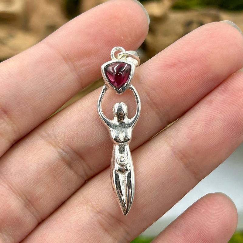 Unisex Goddess Gemstone Pendants || .925 Sterling Silver-Nature's Treasures