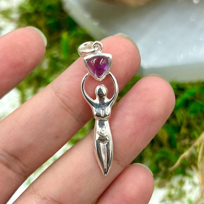Unisex Goddess Gemstone Pendants || .925 Sterling Silver-Nature's Treasures
