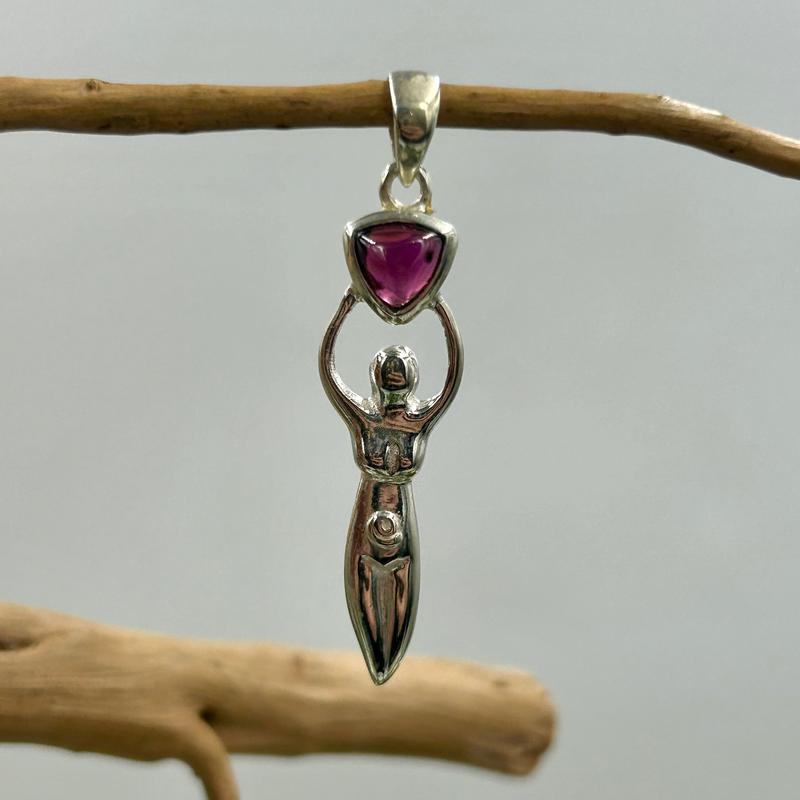 Unisex Goddess Gemstone Pendants || .925 Sterling Silver-Nature's Treasures