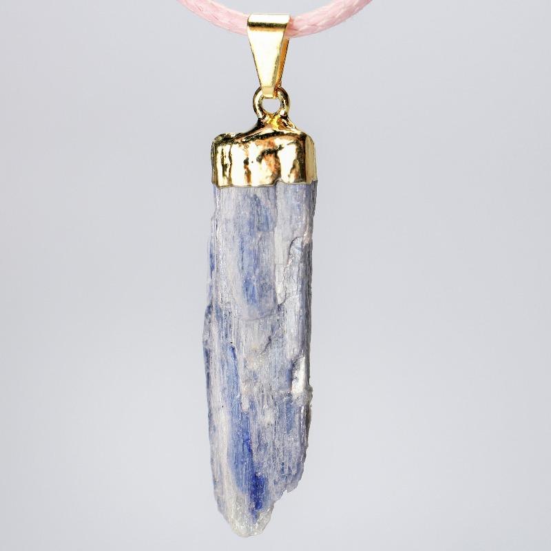 Unisex Gold Plated Blue Kyanite Pendants