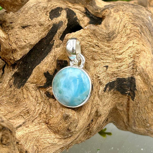 Unisex Larimar Pendant || .925 Sterling Silver-Nature's Treasures