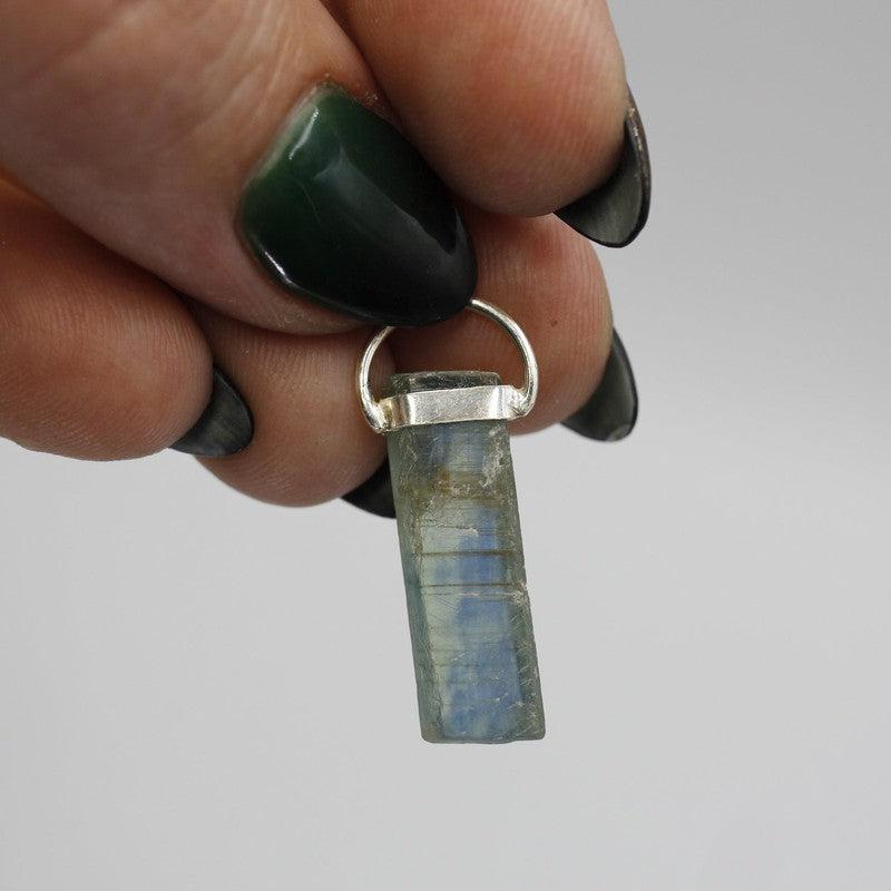 Unisex Natural Aquamarine Raw Pendant || .925 Sterling Silver-Nature's Treasures