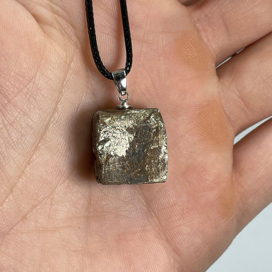 Unisex Natural Rough Pyrite Square Pendants-Nature's Treasures