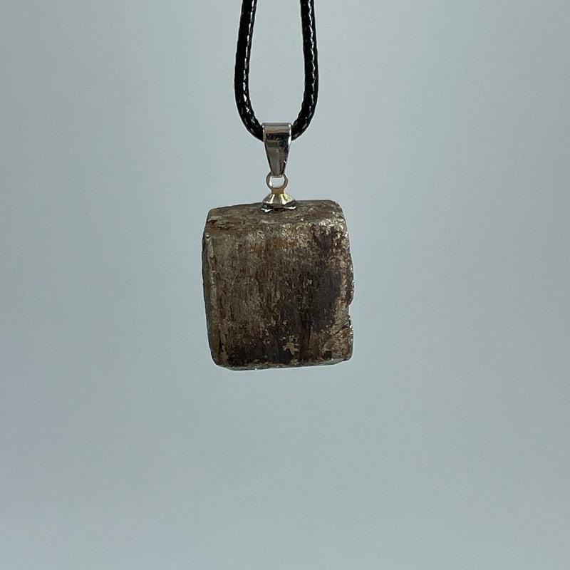 Unisex Natural Rough Pyrite Square Pendants-Nature's Treasures