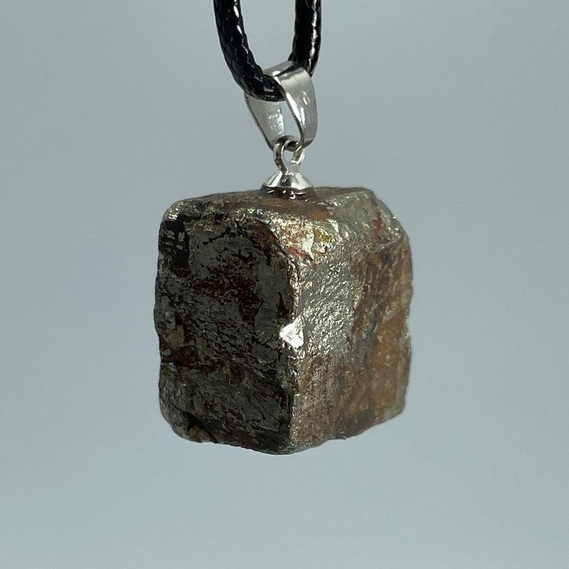 Unisex Natural Rough Pyrite Square Pendants-Nature's Treasures