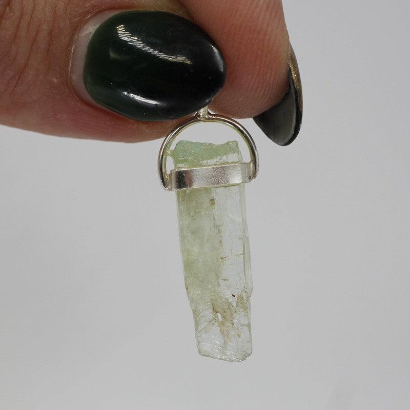 Unisex Raw Green Kyanite Pendants || .925 Sterling Silver-Nature's Treasures
