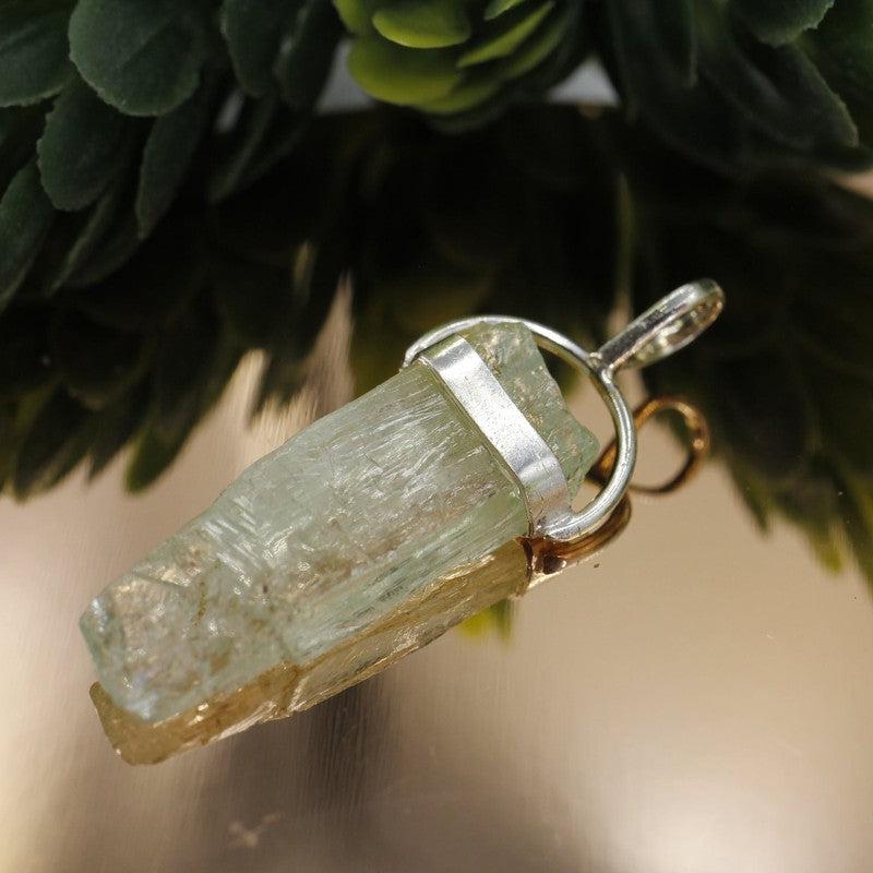Unisex Raw Green Kyanite Pendants || .925 Sterling Silver-Nature's Treasures