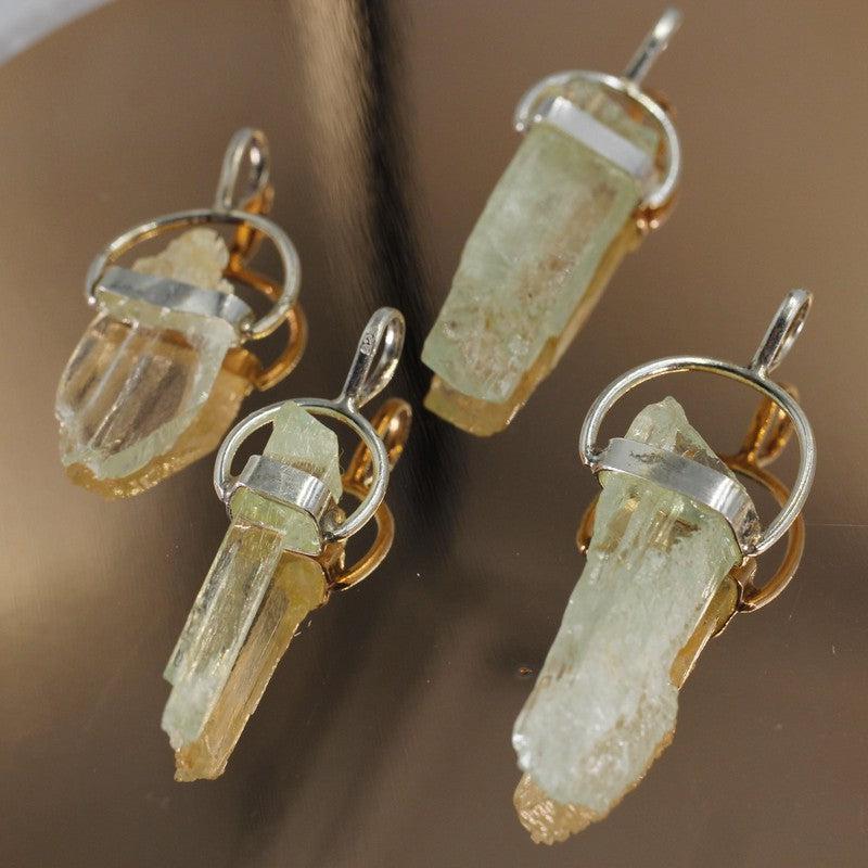 Unisex Raw Green Kyanite Pendants || .925 Sterling Silver-Nature's Treasures