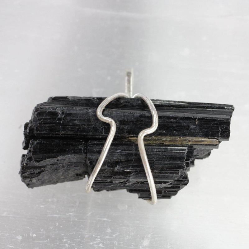 Unisex Rough Black Tourmaline Wire Wrap Pendant-Nature's Treasures