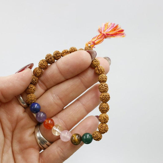 Unisex Rudraksha Seeds with Chakra Beads Bracelet-Nature's Treasures