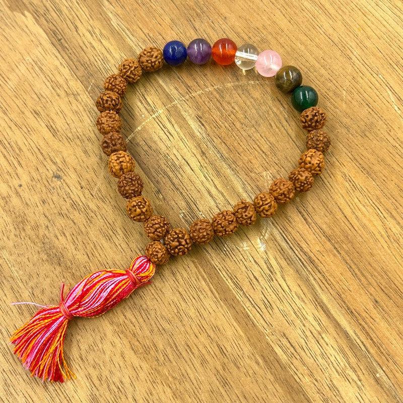 Unisex Rudraksha Seeds with Chakra Beads Bracelet-Nature's Treasures