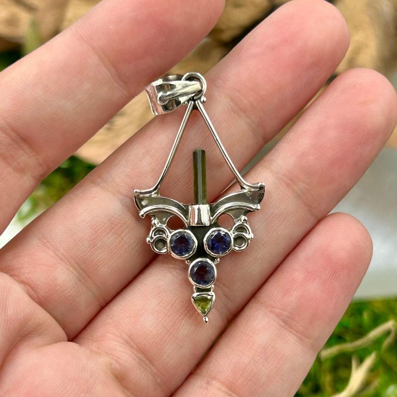 Vintage Chandelier Multi-Stone Pendant || .925 Sterling Silver-Nature's Treasures