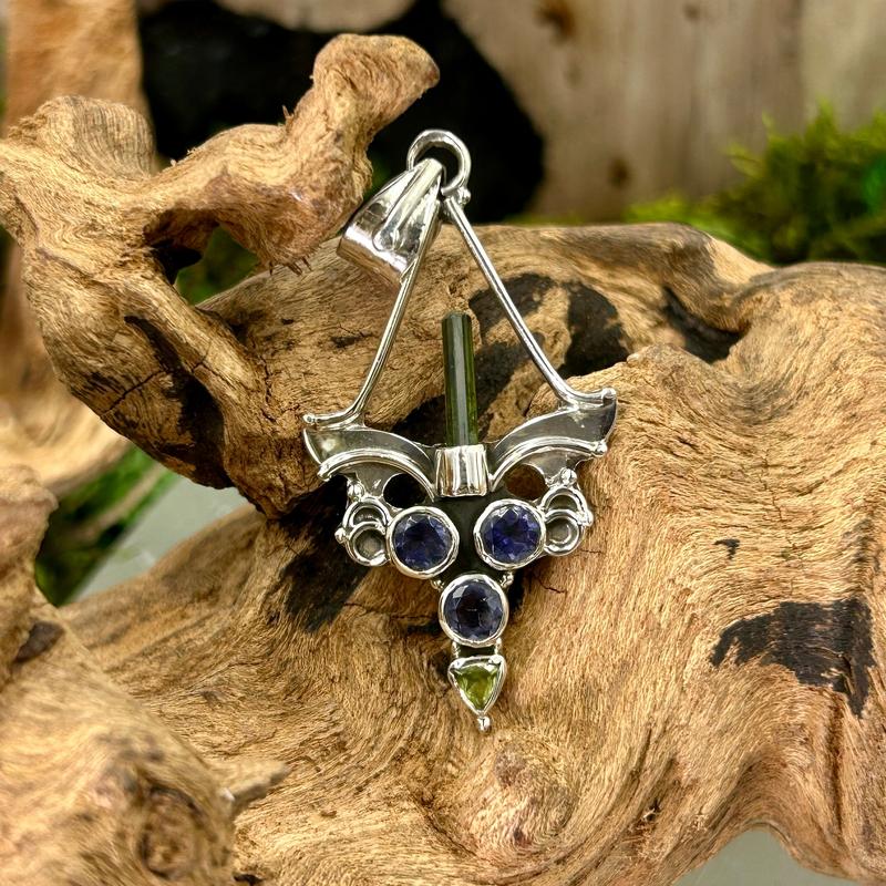 Vintage Chandelier Multi-Stone Pendant || .925 Sterling Silver-Nature's Treasures