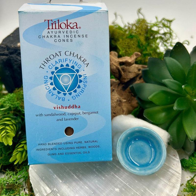 Vishuddha - Throat Chakra Premium Incense Cones by Triloka-Nature's Treasures